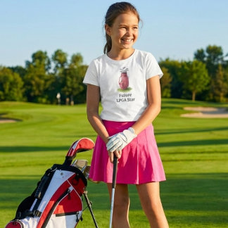 Pink Golf Bag Junior Youth Girl  T-Shirt