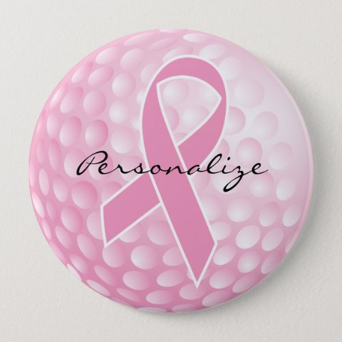 Pink Golf Ball _ Cancer Support Pinback Button
