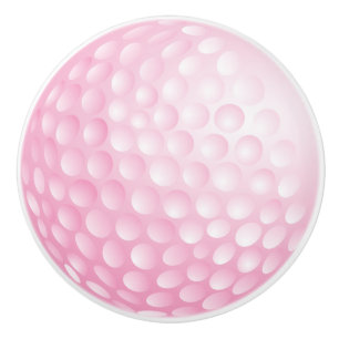 Pink Golf Ball Design Ceramic Knob