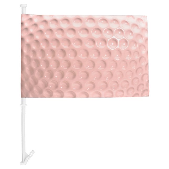 Pink Golf Ball Ladies Golf Car Flag (Front)