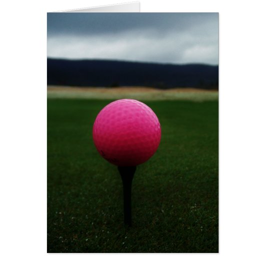 Pink Golf Ball on a mountain golf course (Front)