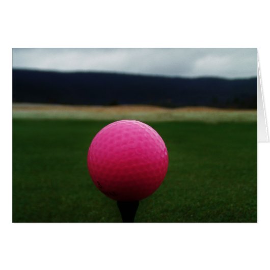 Pink Golf Ball on a mountain golf course (Front Horizontal)