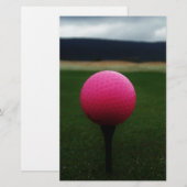 Pink Golf Ball on a mountain golf course (Front/Back)
