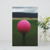 Pink Golf Ball on a mountain golf course (Standing Front)