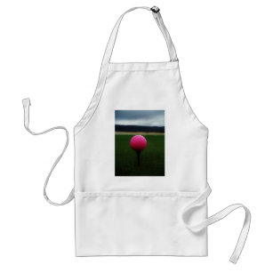 Pink Golf Ball on a mountain golf course Adult Apron