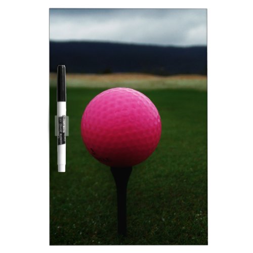 Pink Golf Ball on a mountain golf course Dry Erase Board