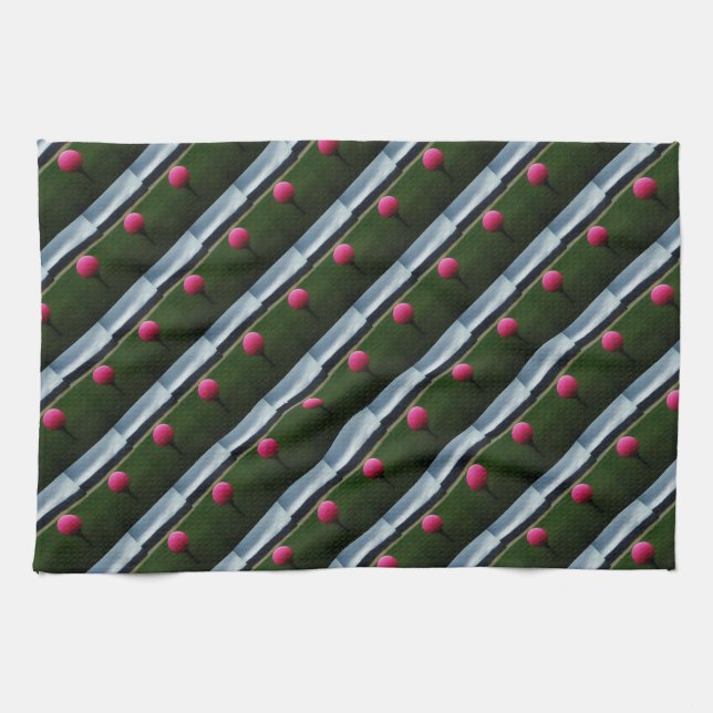 Pink Golf Ball on a mountain golf course Kitchen Towel (Horizontal)