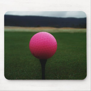 Pink Golf Ball on a mountain golf course Mouse Pad