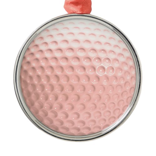 Pink Golf Ball Sport Metal Ornament
