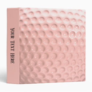Pink Golf Ball Sport Personalized Spine Binder