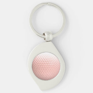 Pink Golf Ball with Black Numbers Sport Keychain