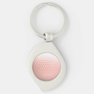 Pink Golf Ball with Black Numbers Sport Keychain