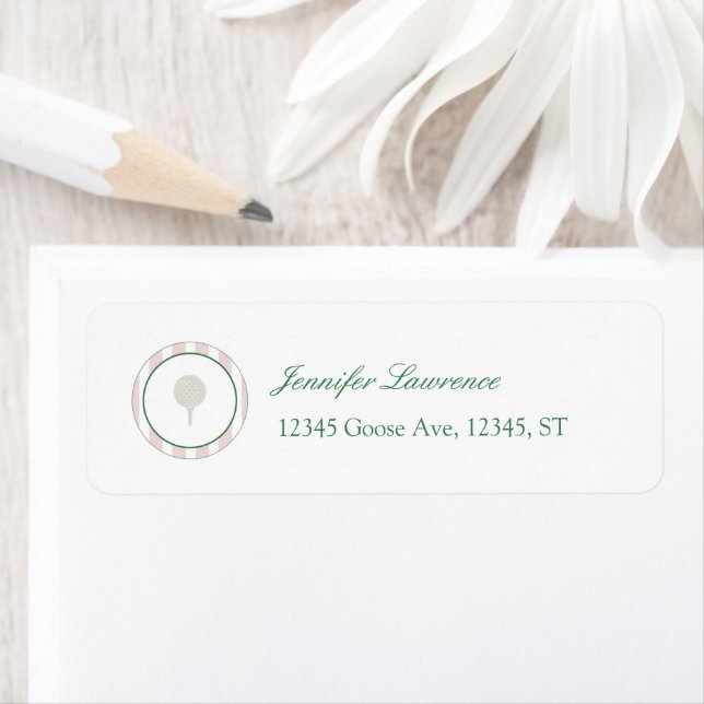 Pink Golf Birthday Return Address Labels (Insitu)