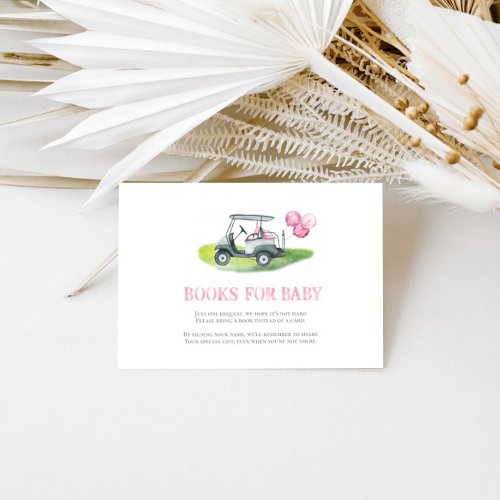 Pink Golf Books for Baby Enclosure Card