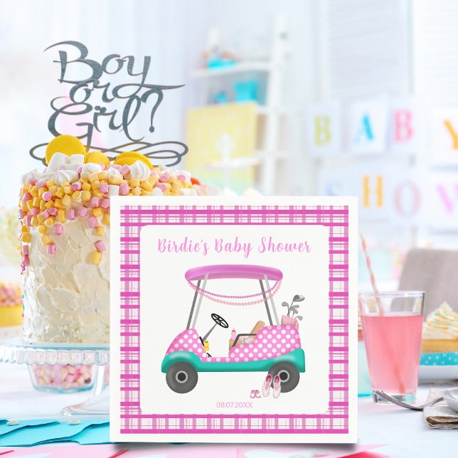 Pink Golf Cart Baby Supplies Baby Shower  Napkins (Creator Uploaded)