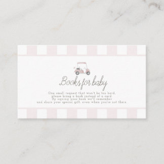 Pink golf cart books for baby enclosure card