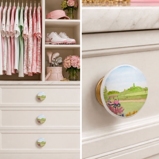  Pink Golf Cart Golf Course Ceramic Knob (Creator Uploaded)