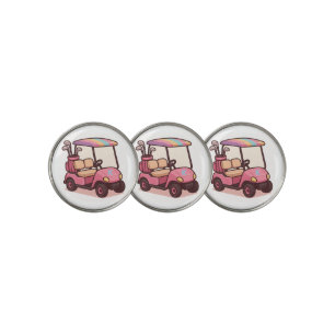 Pink Golf Cart Personalized Ball Marker