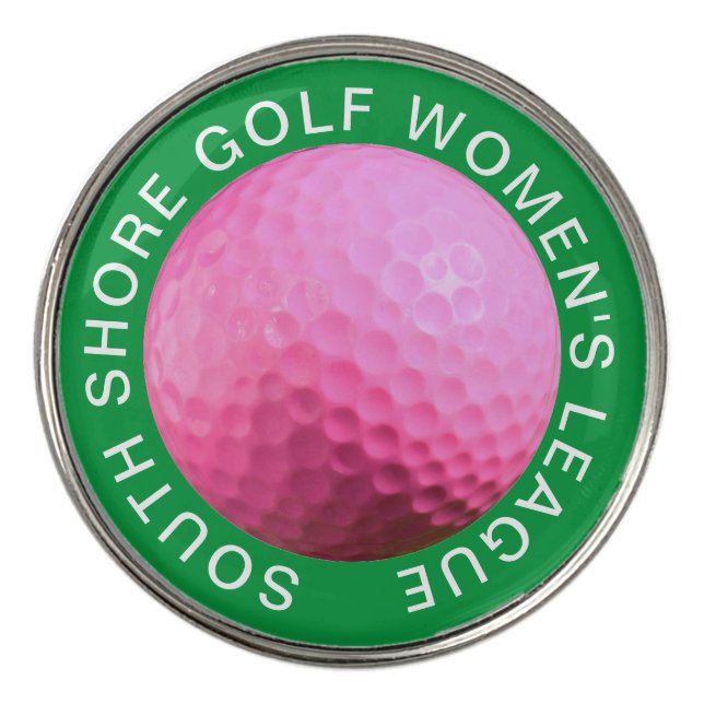 Pink Golf Club Name Promotion Ball Marker (Front)
