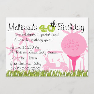 Pink Golf Date Invitation