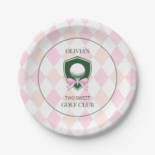 Pink Golf Hole in One Girl Sports 2nd Birthday Paper Plates
