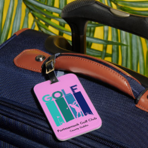 Pink Golf Luggage Tag