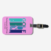 Pink Golf Luggage Tag