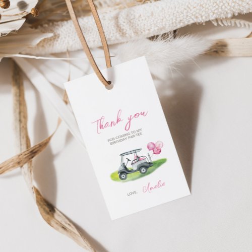 Pink Golf Putt Putt Party Gift Tag