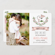Pink Golf Themed Save the Date