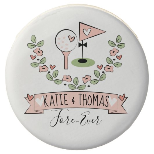 Pink Golf Themed Wedding Couples Shower Favor (Front)