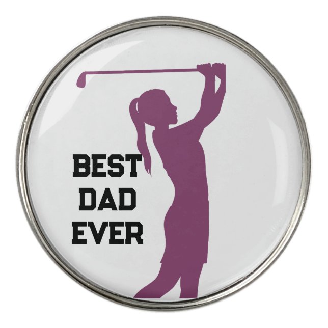 Pink Golfer Silhouette Best golf ball marker (Front)
