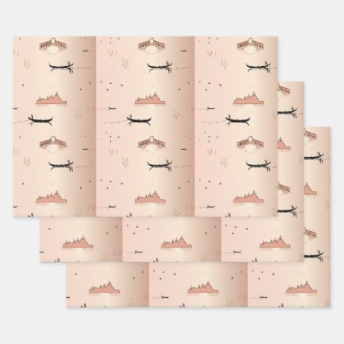 Pink Gondolas Venice Italy wrapping paper