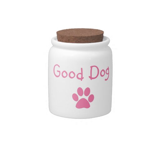 Pink Good Dog treat jar