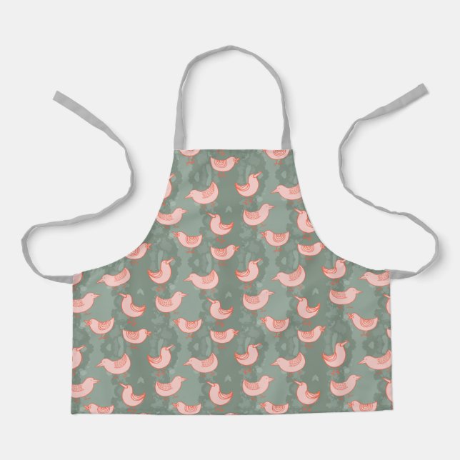 Pink Goofy Birds Apron (Front)