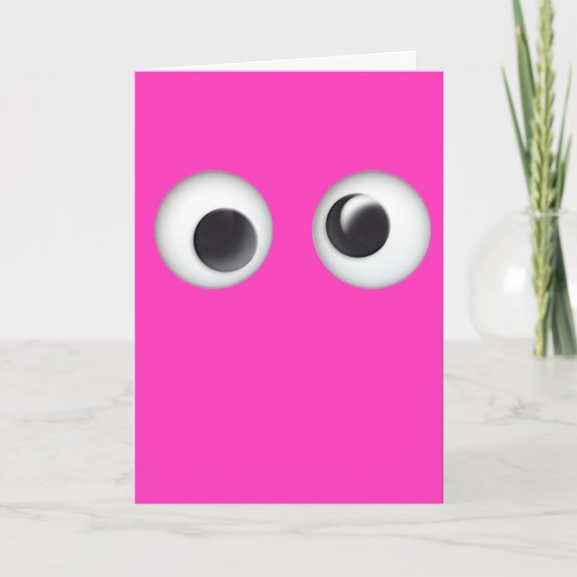 Pink Googly  Eyes Valentine's Day Card (Front)