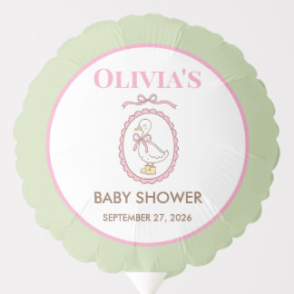 Pink Goose Baby Shower Balloon | Personalized 