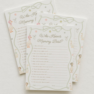 Pink Goose Baby Shower Who Knows the Mommy Best  Invitation