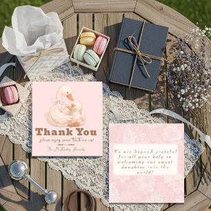 Pink Goose Labor Delivery NICU Hospital Thank You Card