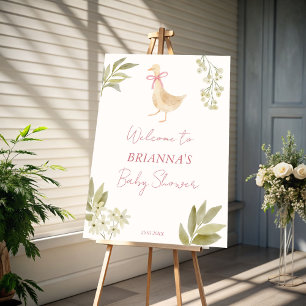 Pink Goose nursery rhymes baby shower welcome sign