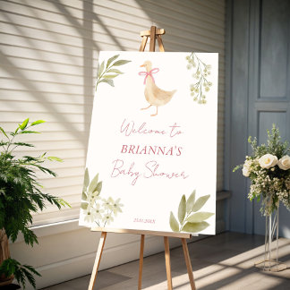Pink Goose nursery rhymes baby shower welcome sign