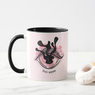 Pink Goth Eye Creepy Horror Wicca Stay Weird Mug