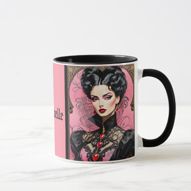 Pink Goth Lady Coffee Mug (Right)