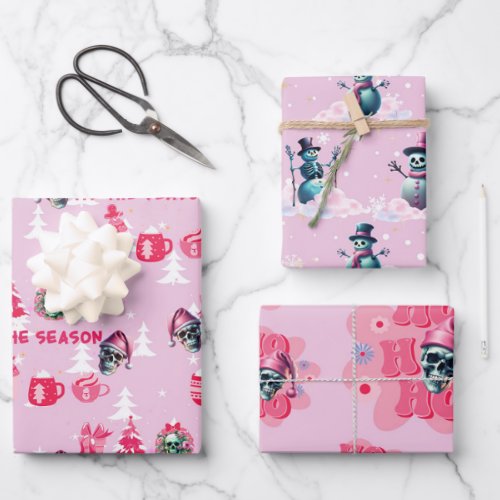 Pink Gothic Christmas Wrapping Paper