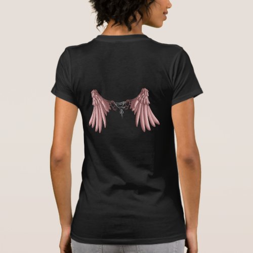 Pink Gothic Corset Angel Wings T_Shirt