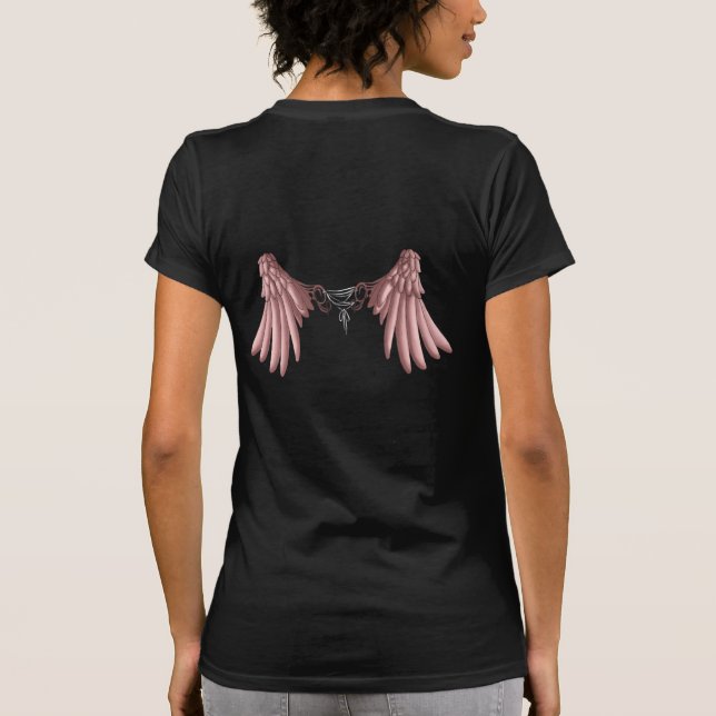 Pink Gothic Corset Angel Wings T-Shirt (Back)