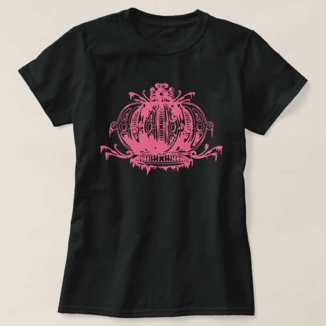 Pink Gothic Decayed Crown T-Shirt (Design Front)