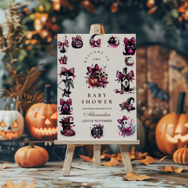 Pink Gothic Halloween Baby Shower Foam Board (Creator Uploaded)
