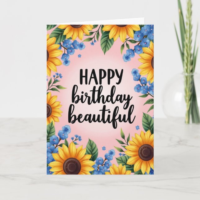 Pink Gradient Birthday Card (Front)