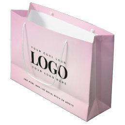 Pink Gradient Custom Add Company Business Logo Large Gift Bag