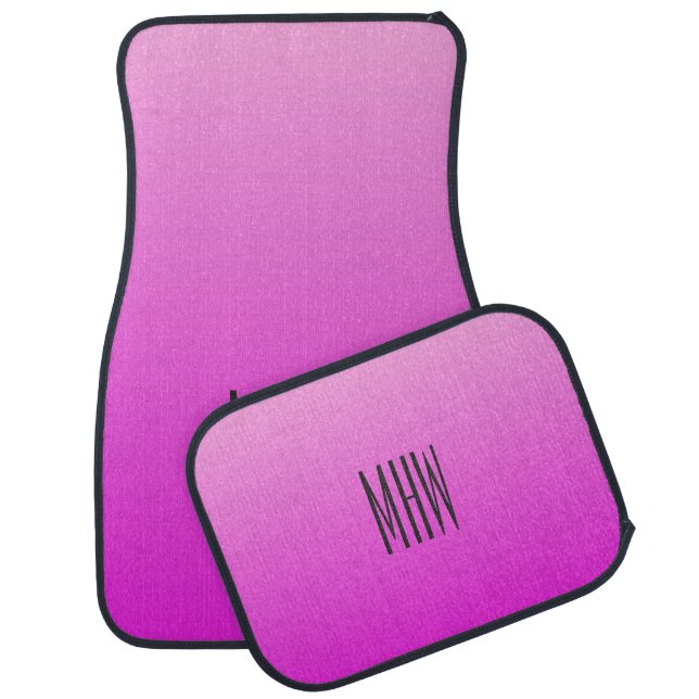 Pink Gradient custom monogram car floor mats (Set)